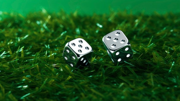 Tampilan statistik permainan Dice Game dengan grafik peluang